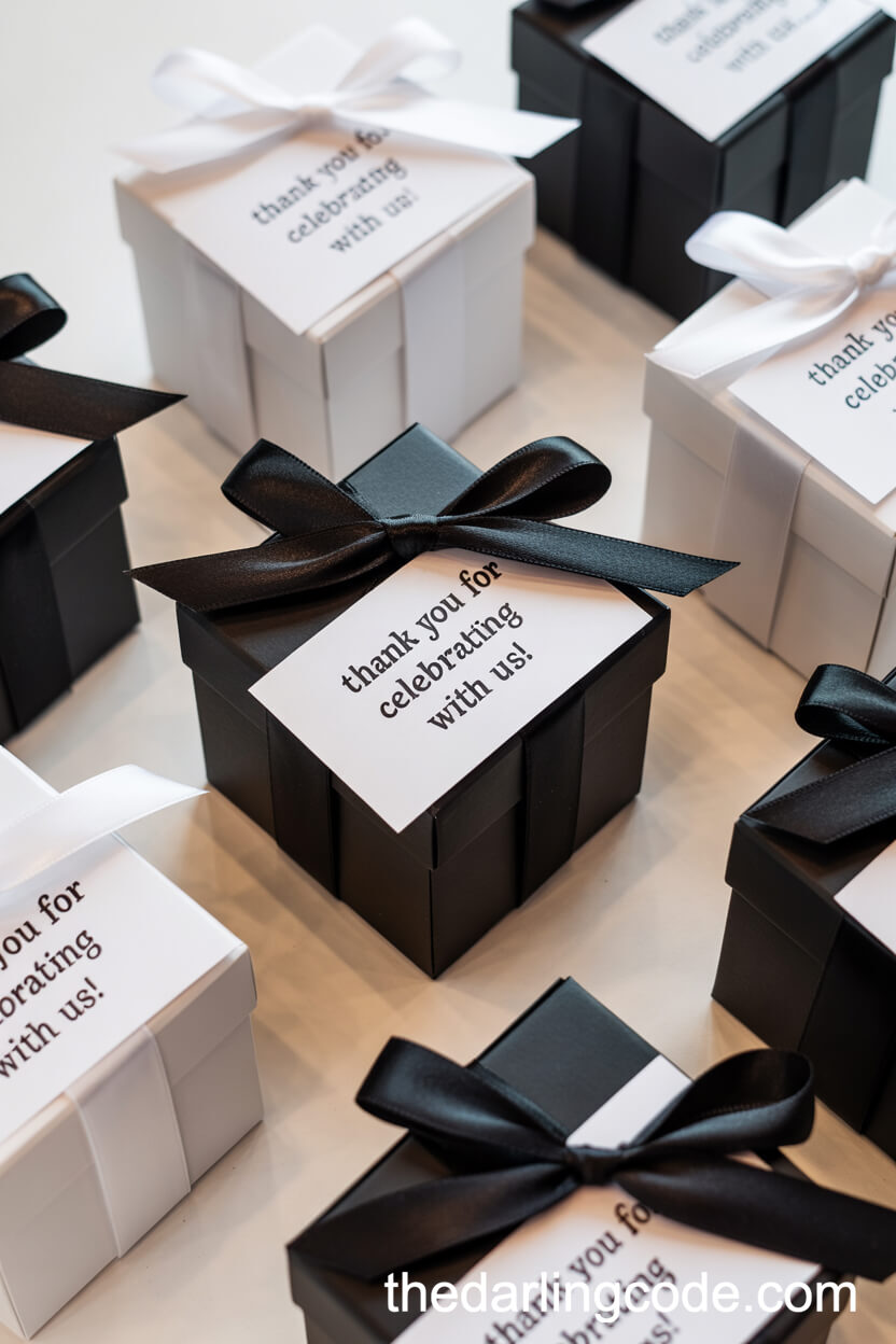 Contrasting Favor Boxes as Chic Black and White Gifts