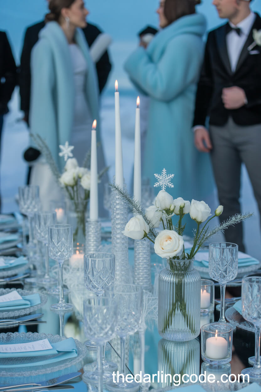 Icy Blue Winter Wedding with Silver and Crystal Décor