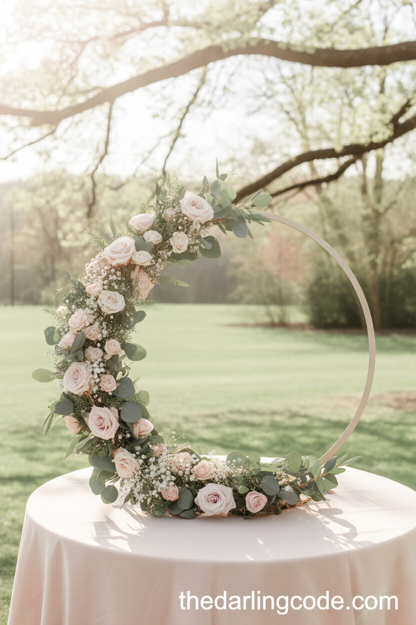 Floral Hoop Centerpieces for a Spring Garden Wedding