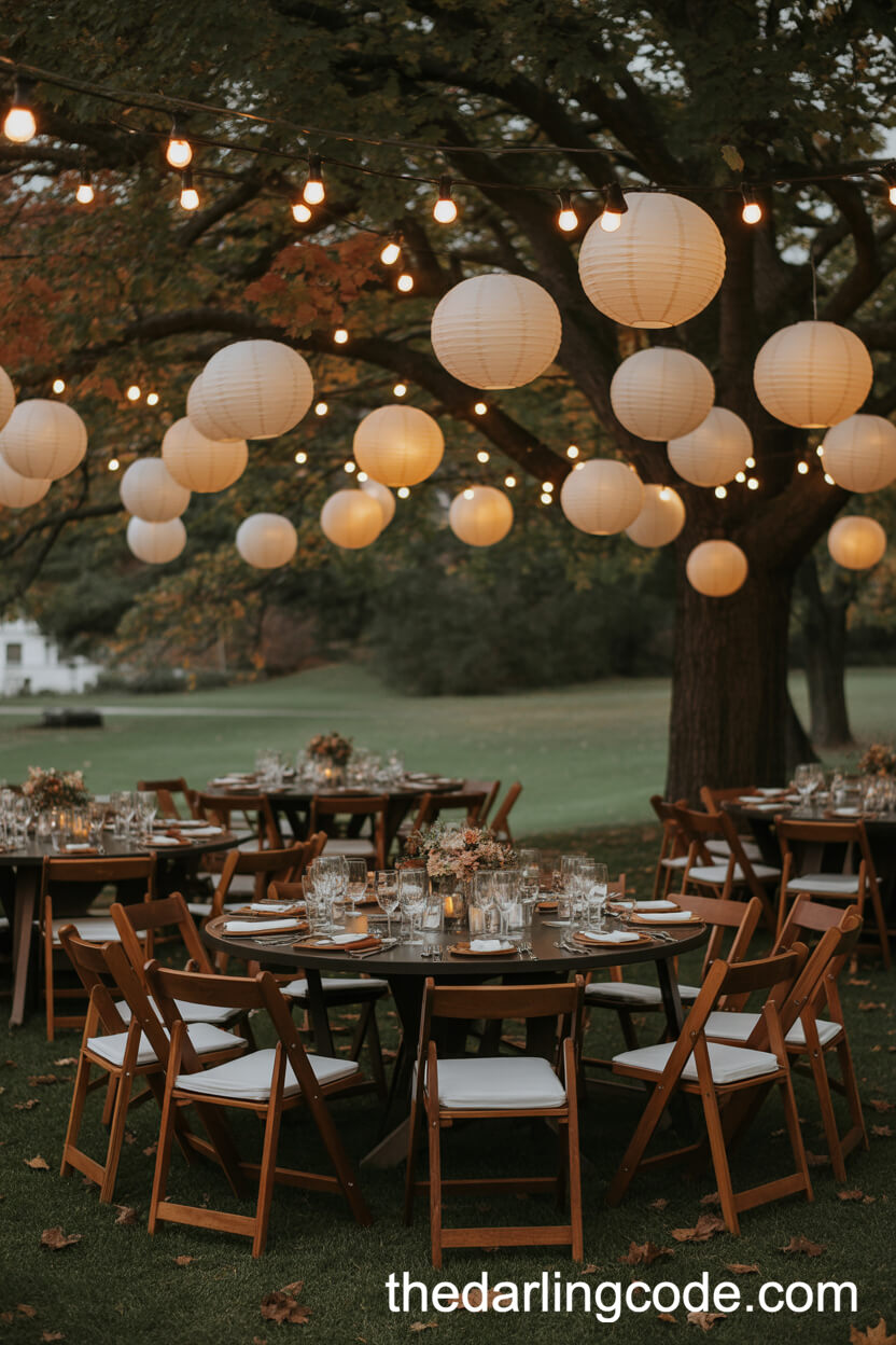 Enchanting Lantern and Fairy Light Outdoor Reception