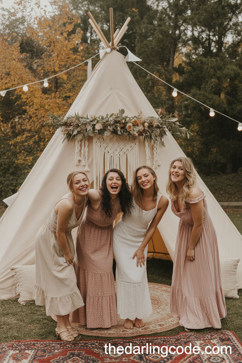 Whimsical Tipi Photo Booth with Boho Details