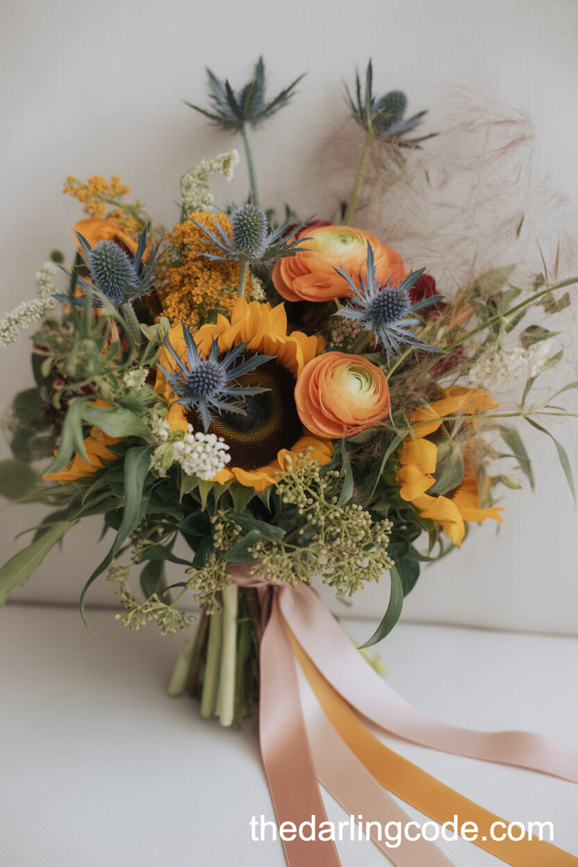 Wild and Unstructured Boho Bridal Bouquet