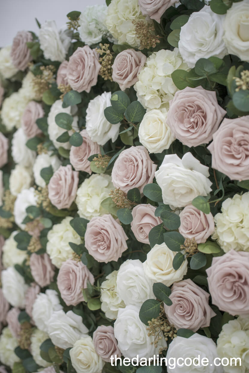 Show-Stopping Blush and White Flower Wall