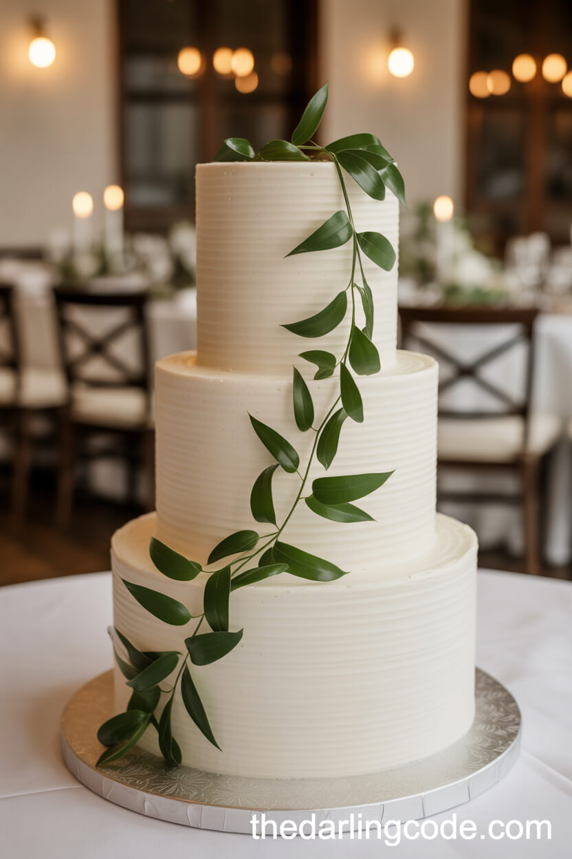 Green Garland Three-Tier Cake for a Fresh Look