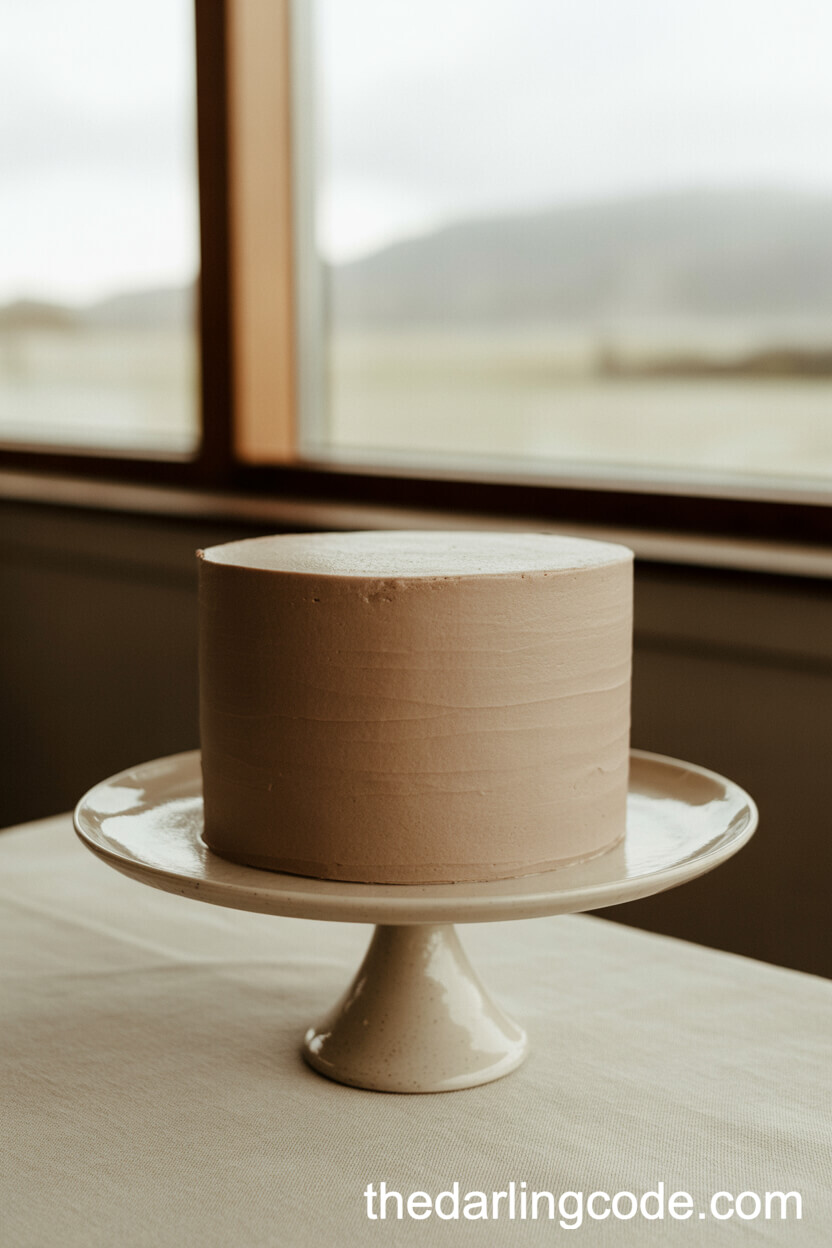 Matte Taupe Minimalist Cake for a Subdued Reception