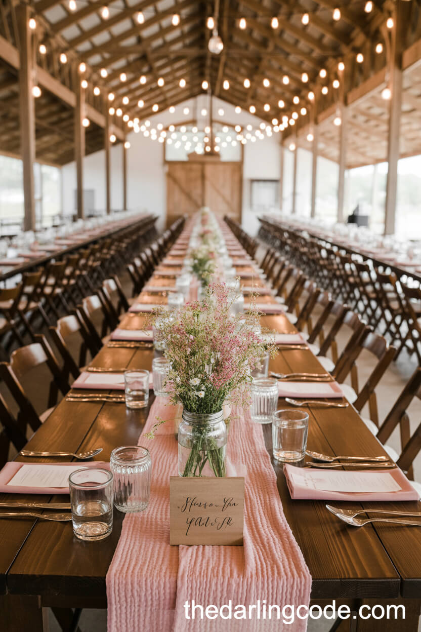 Rustic-Chic Barn Wedding with Pink Details