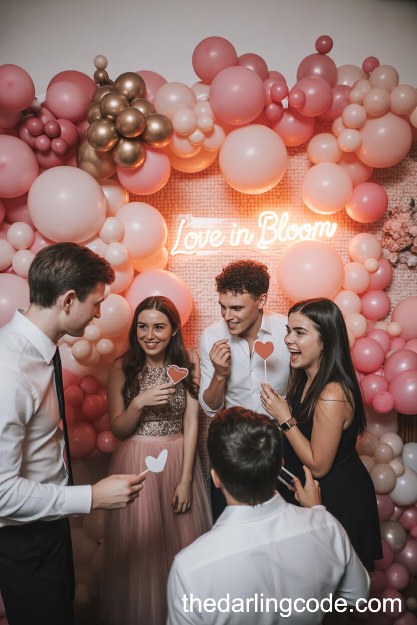 Playful Pink Balloon Photo Booth Backdrop