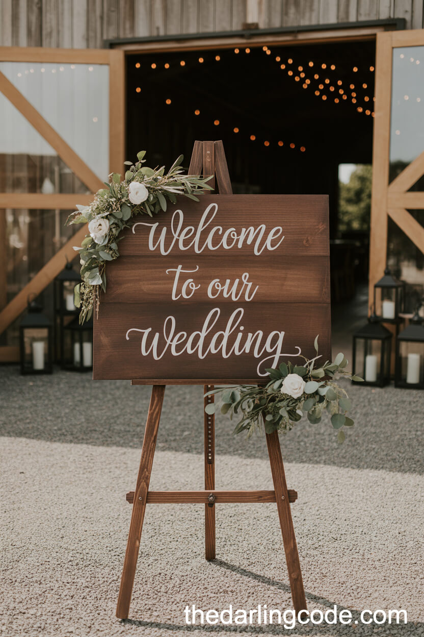 Hand-Painted Wooden Wedding Welcome Signs