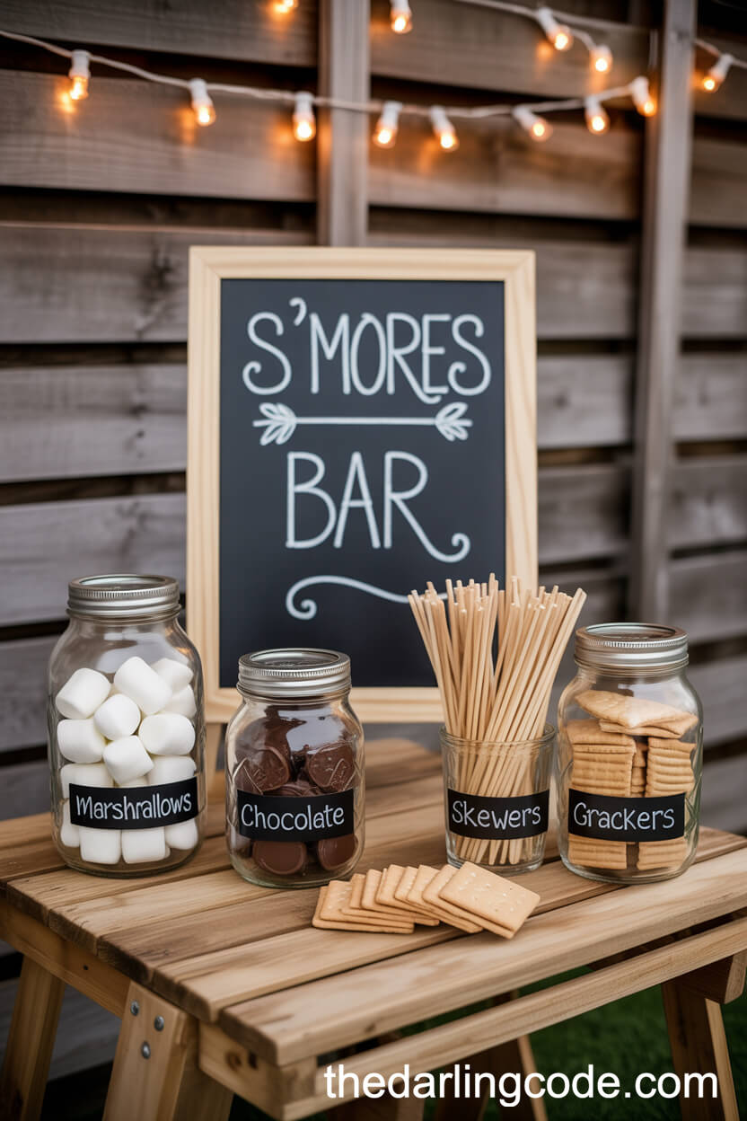 DIY S’mores Bar with Chalkboard Signage