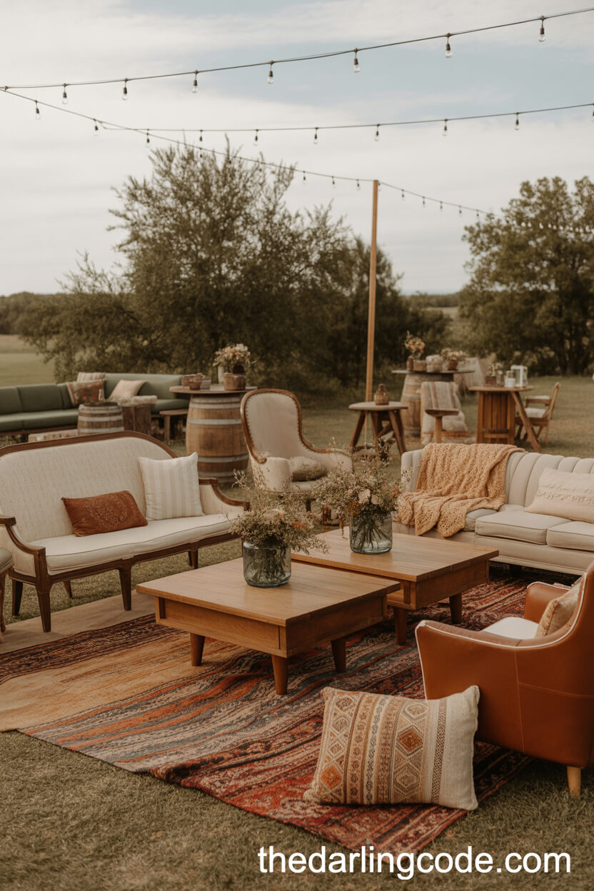 Welcoming Rustic Lounge Areas Under the Stars