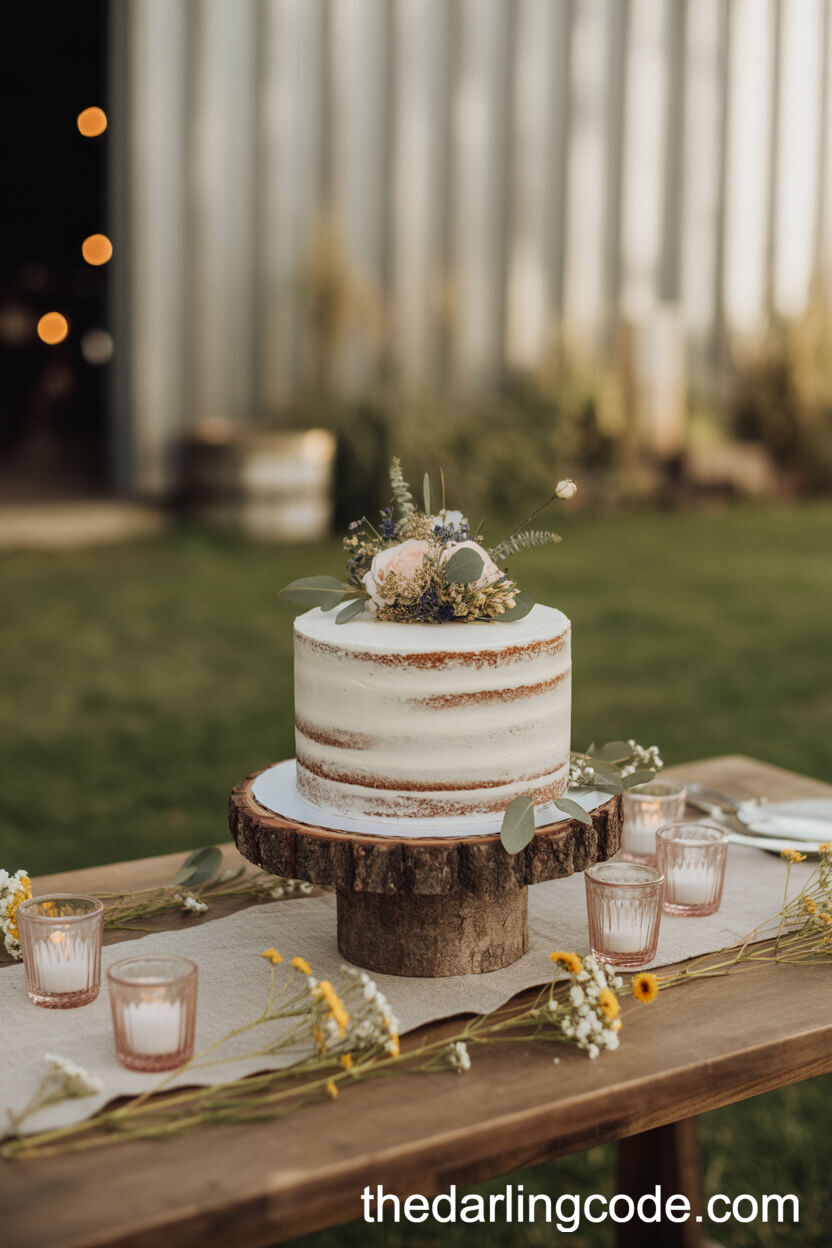 Semi-Naked Cakes with Fresh Wildflowers