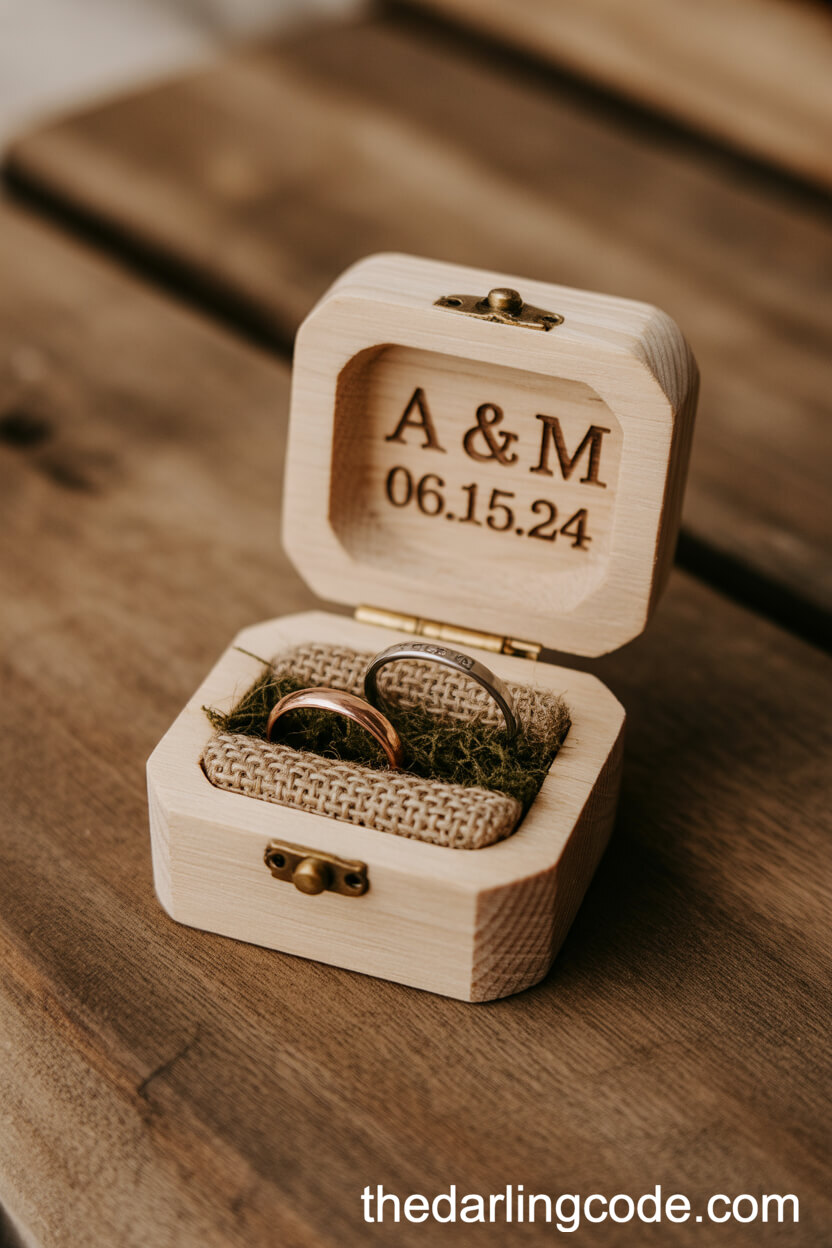 Personalized Carved Wooden Ring Boxes