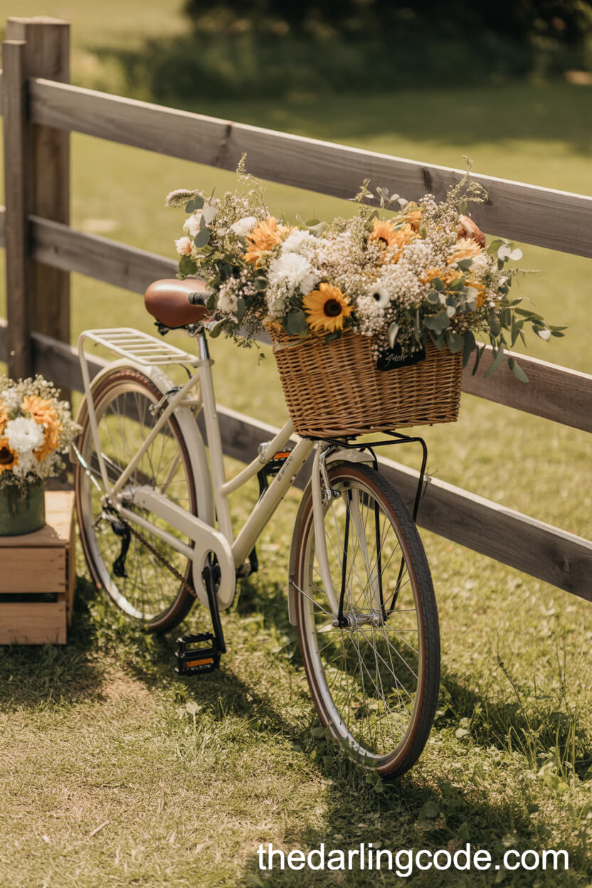 Flower-Filled Vintage Bicycles for Outdoor Decor