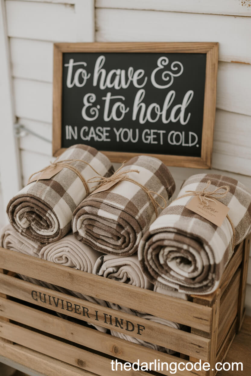 Flannel Blanket Wedding Welcome Table