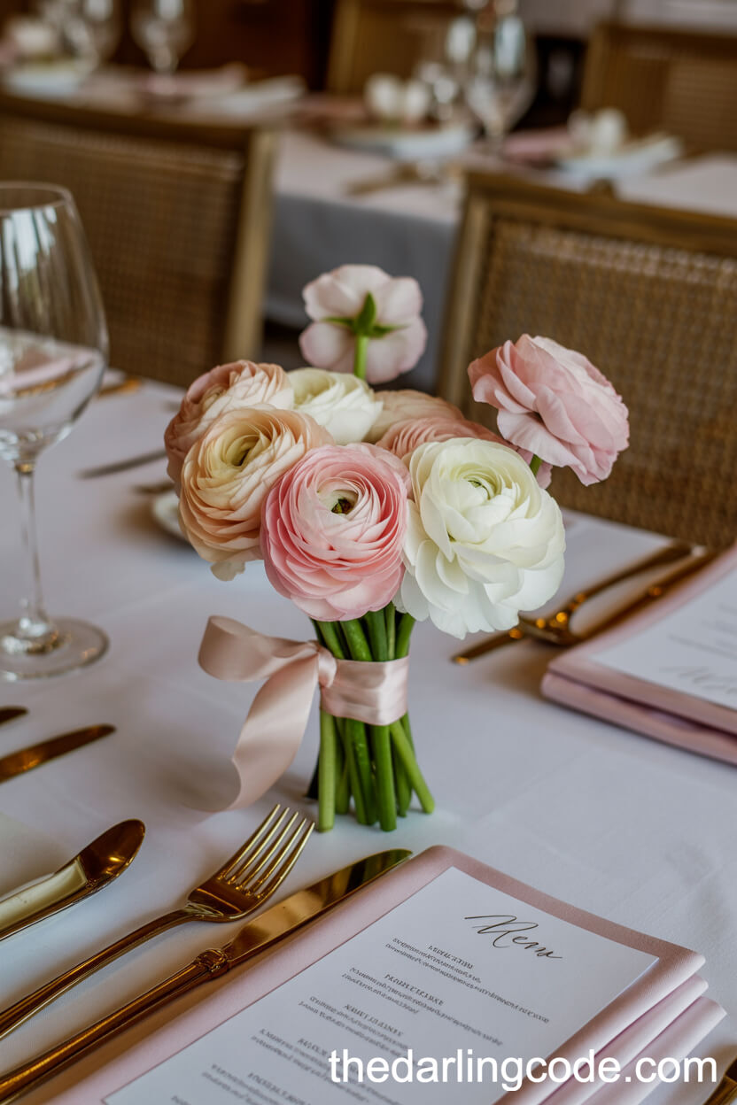 Blushing Ranunculus: Delicate Pastel Bouquet