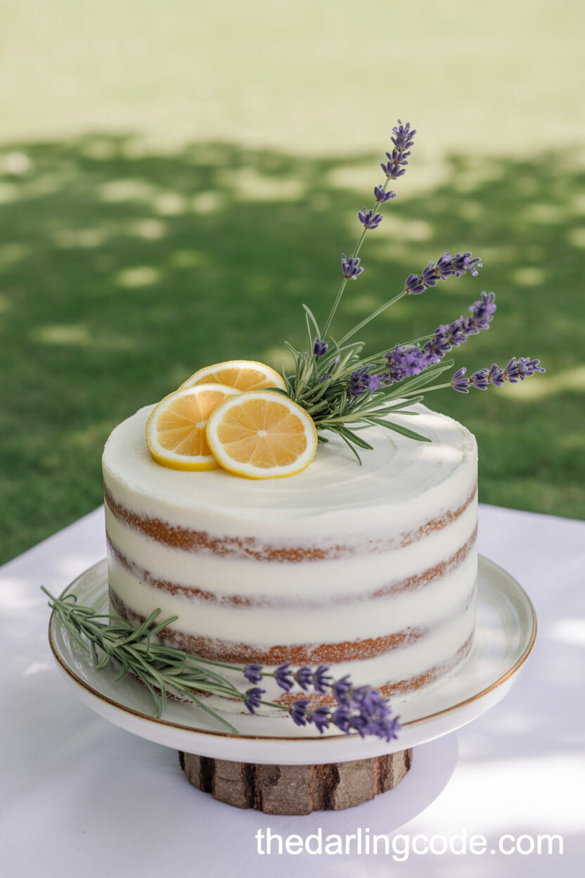 Lemon and Lavender Summertime Wedding Cake