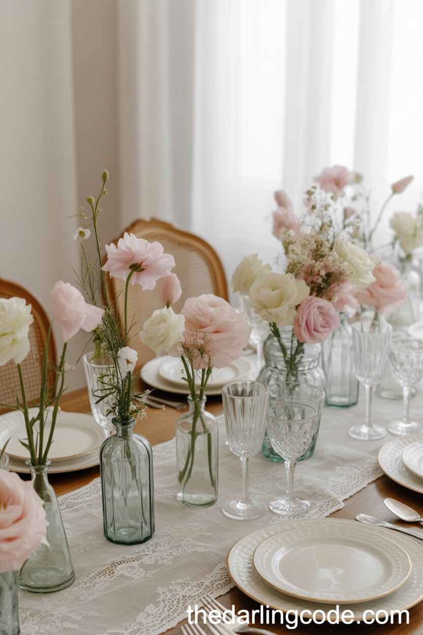 Vintage Lace and Pastel Florals for Timeless Charm