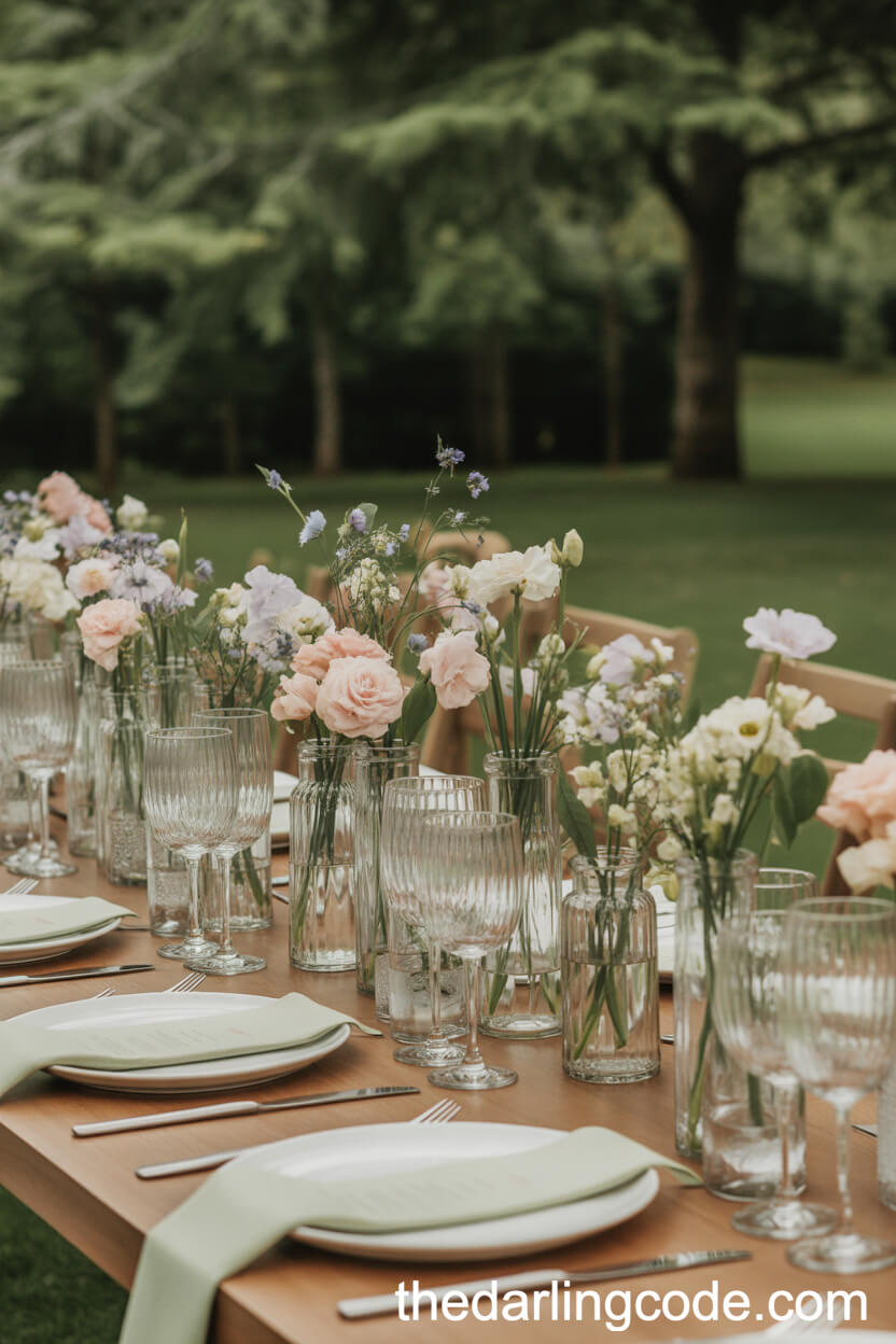 Garden Wedding Table With Pastel Florals