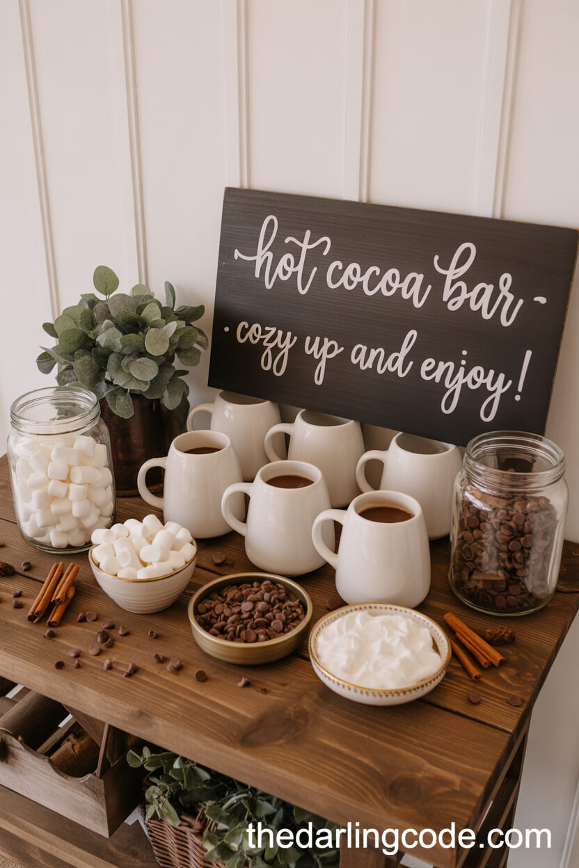 Hot Cocoa Bar For Winter Wedding Warmth