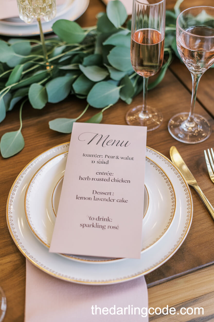 Personalized Wedding Menu Cards