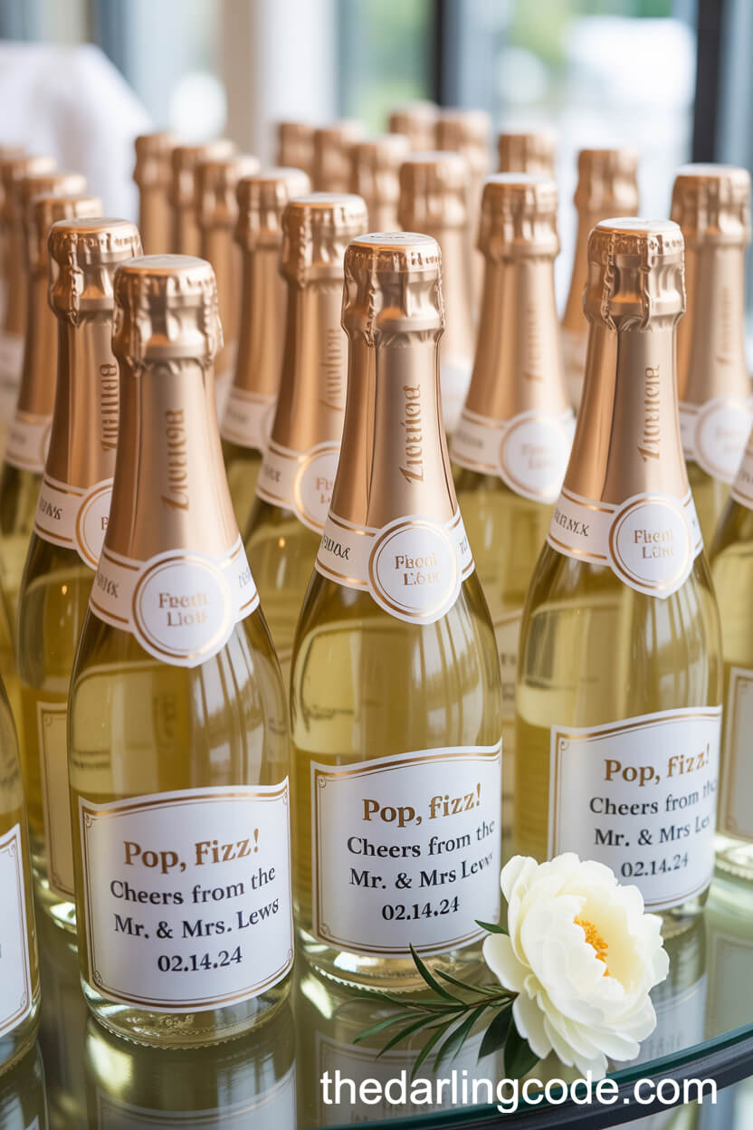 Mini Champagne Bottle Wedding Favors