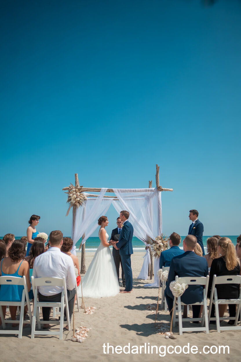 Intimate Beachside Wedding With Driftwood Décor