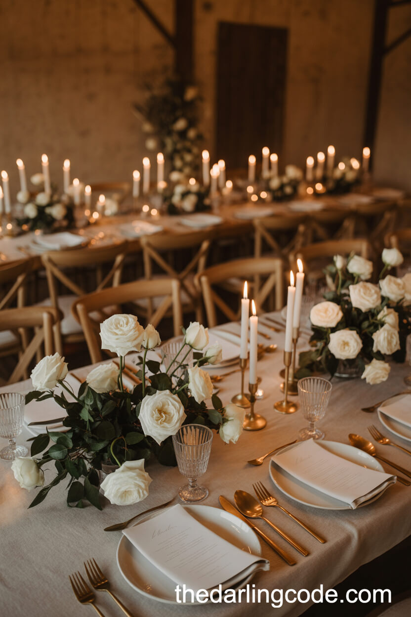 Warm Barn Dinner For Close Family And Friends