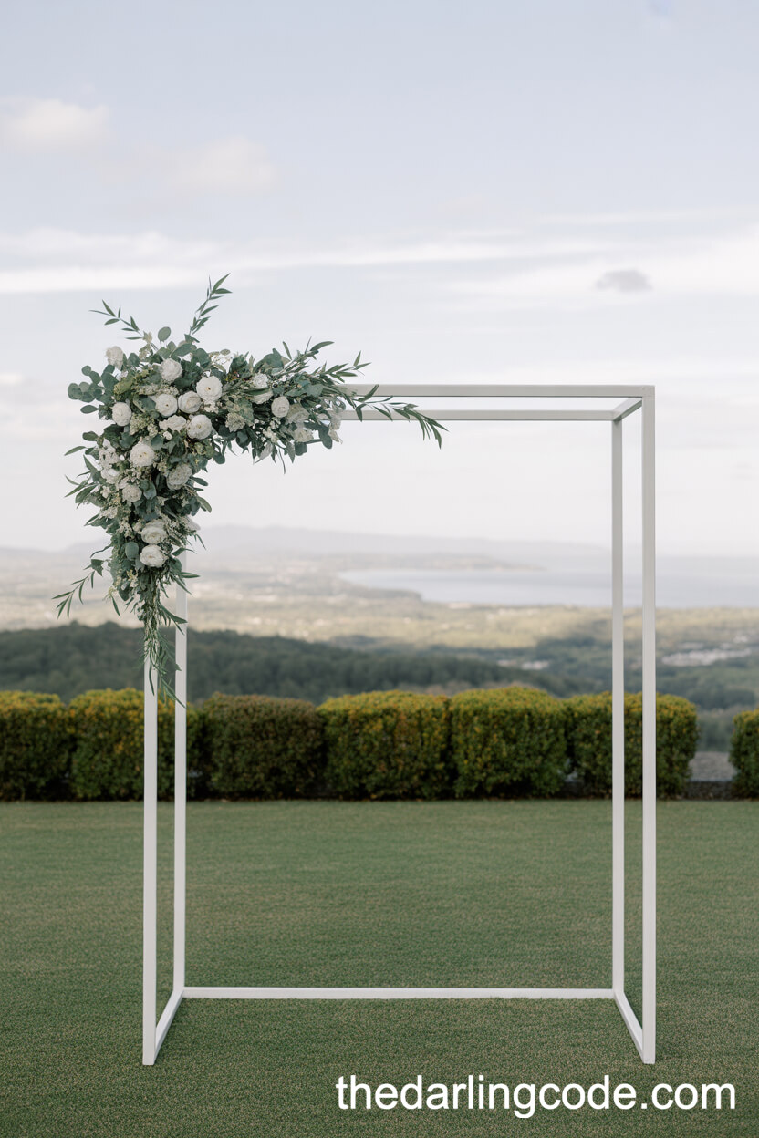 Chic Minimalist Square Arch with Greenery Accent