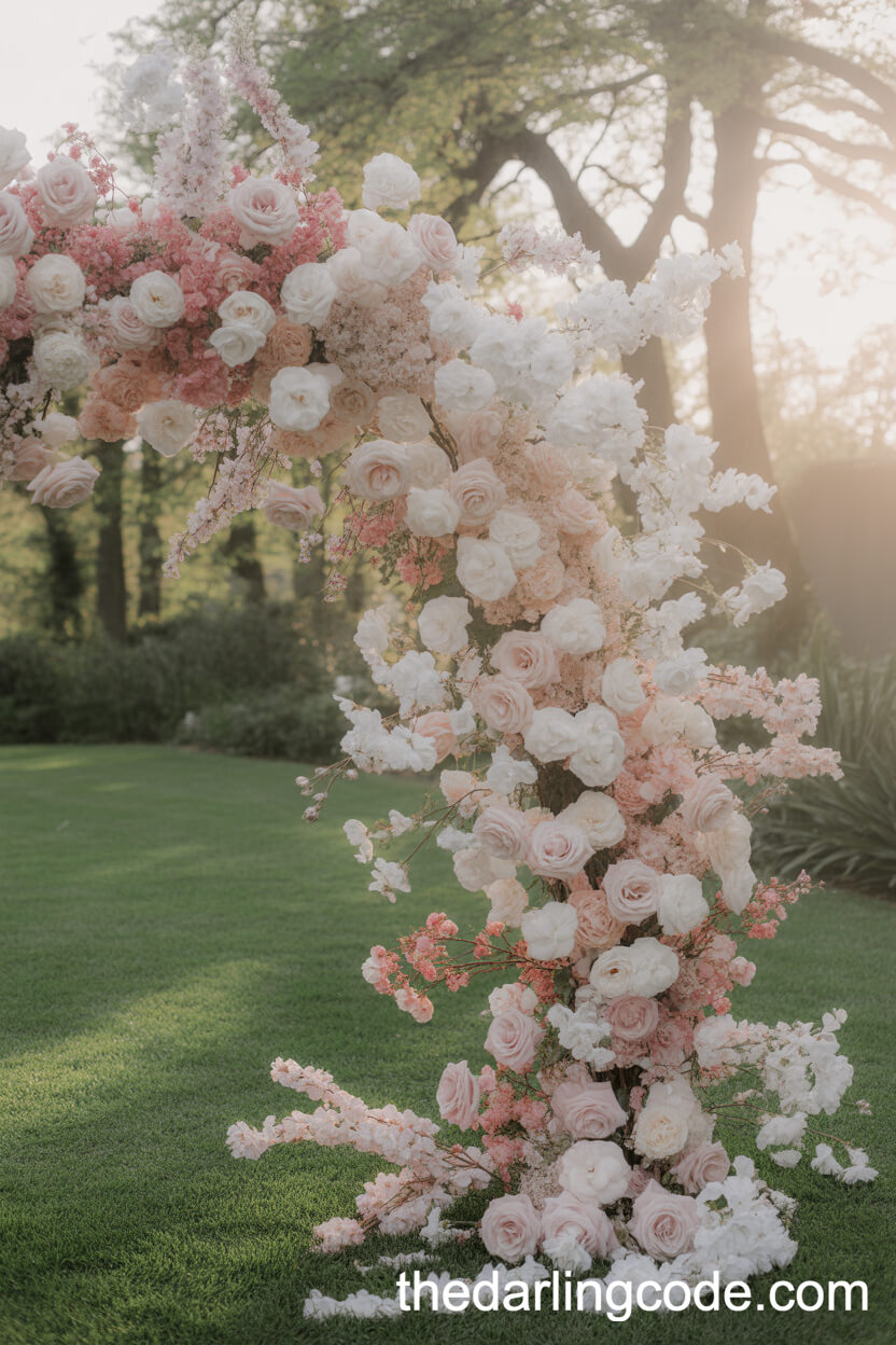 Blush Floral Arch with Soft Cherry Blossoms
