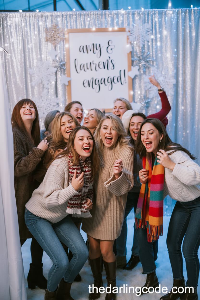Joyful Photo Booth with Snowflake Backdrop