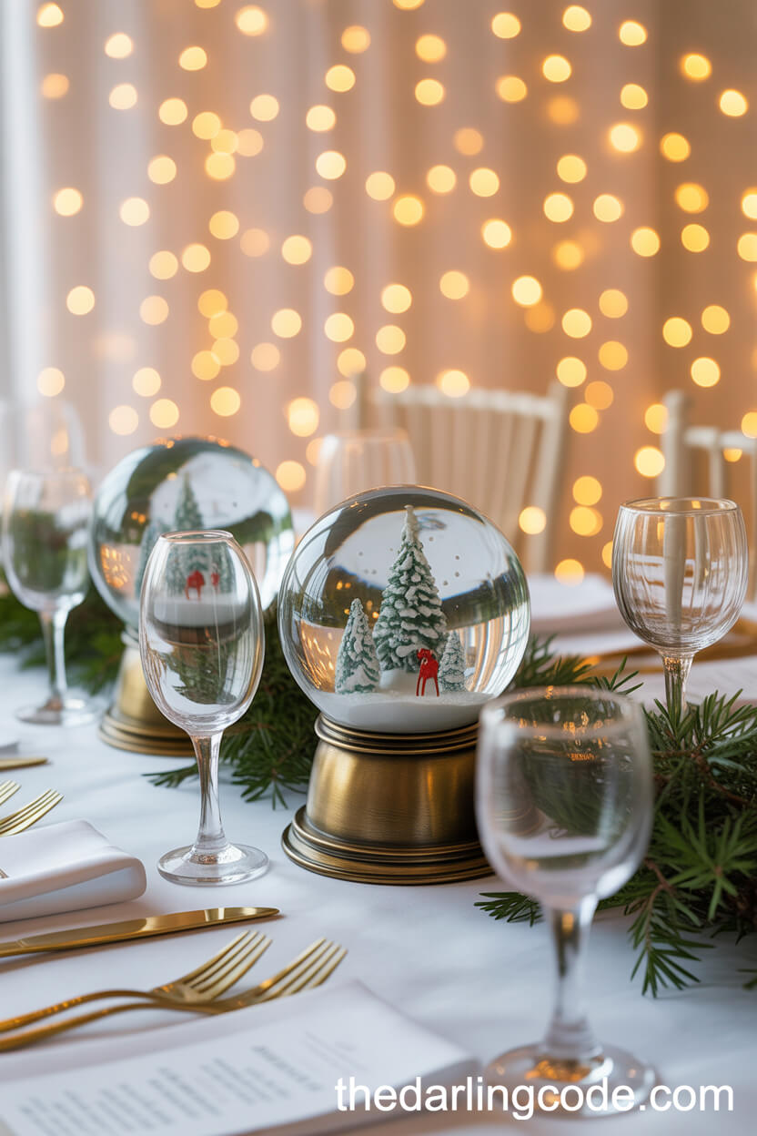 Vintage Snow Globe Centerpieces for Elegant Tables