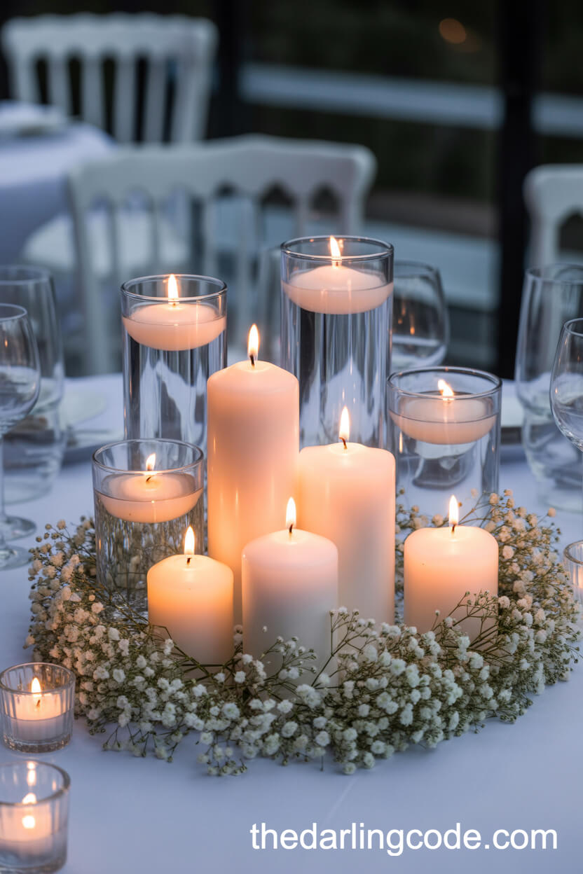 Dreamy Candlelight and Baby’s Breath Wedding Table