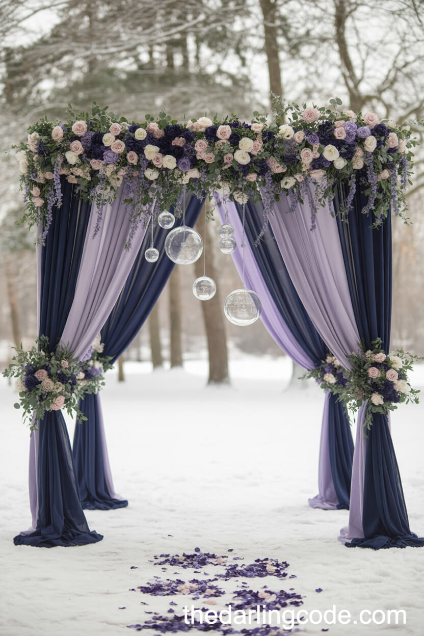 Amethyst and Navy: Dramatic Wedding Ceremony Arch
