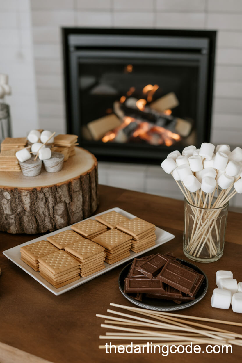 S’mores Station for a Winter Wedding Reception