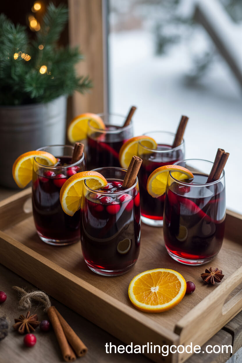 Mulled Wine Station with Festive Garnishes