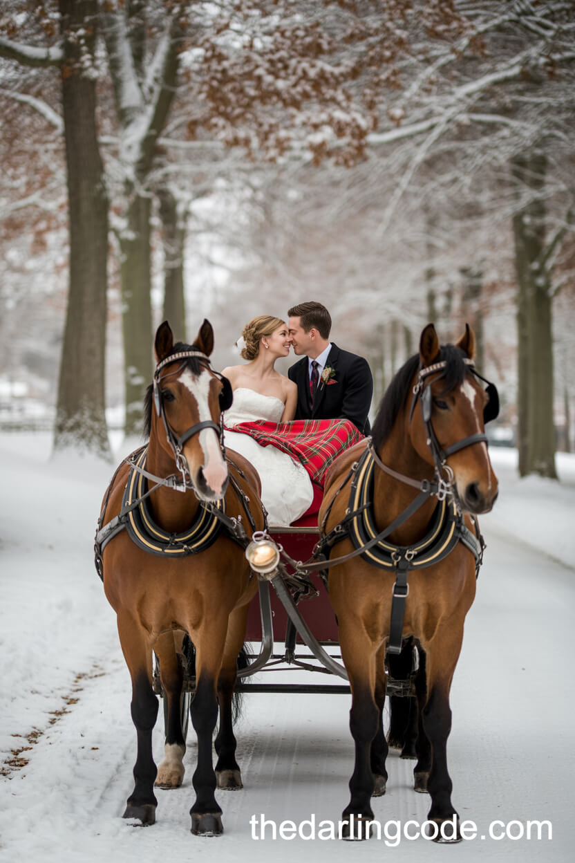 Romantic Horse-Drawn Sleigh Ride for the Couple