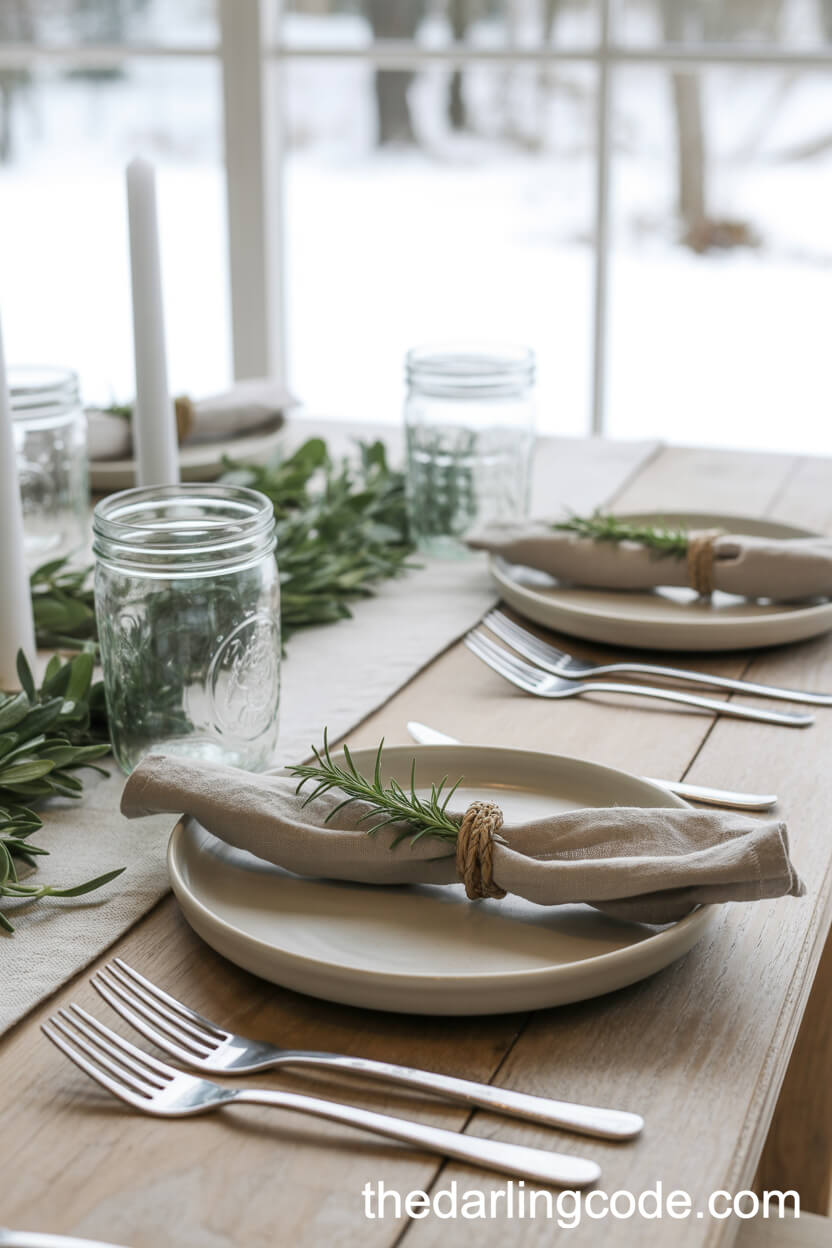 Simple Farmhouse-Style with Rosemary and Linen