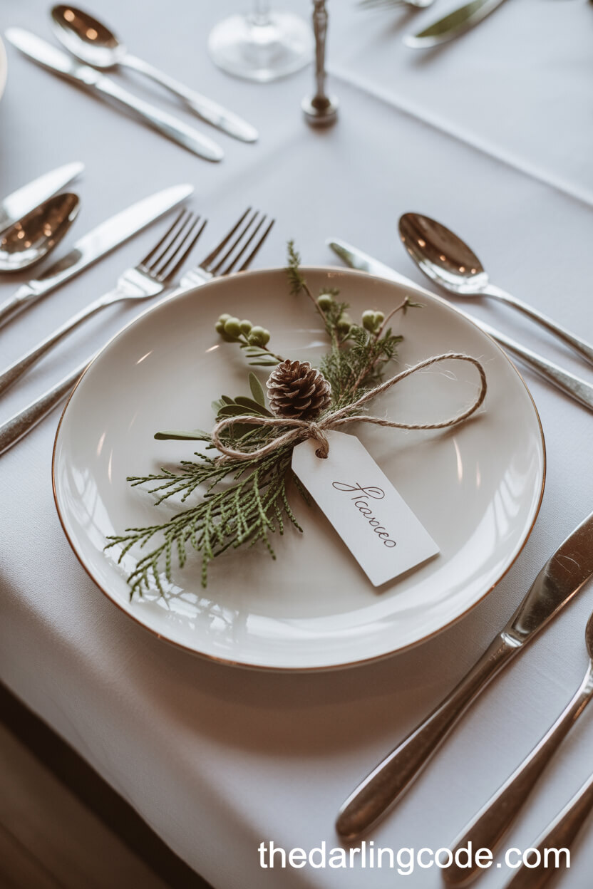 Rustic Ornament Favors with Cedar and Pinecone Touches