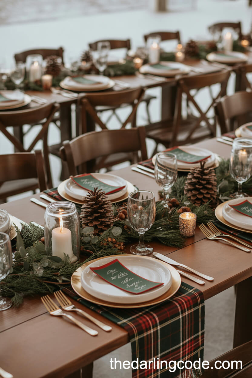 Rustic Forest Vibes with Wood and Plaid Details