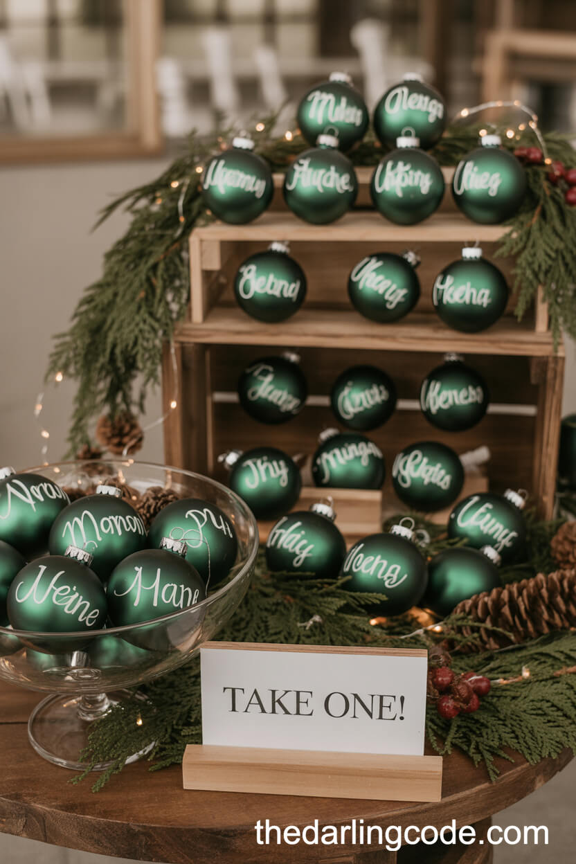 Personalized Christmas Ornament Wedding Favors