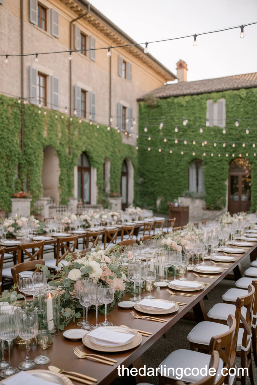 Luxurious Villa Courtyard Wedding Reception