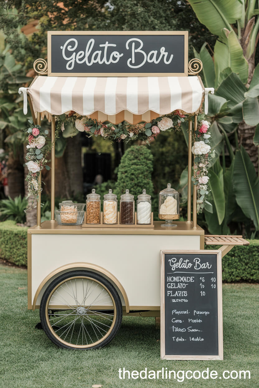Vintage Gelato Cart Wedding Treat