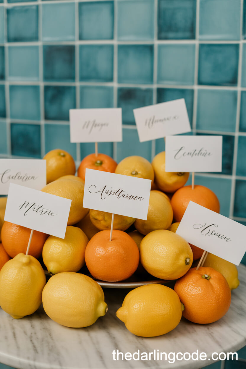 Citrus Escort Card Display