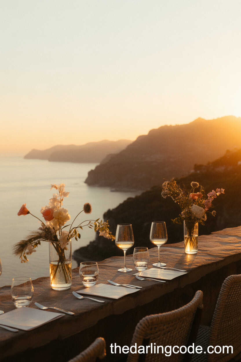 Sunset Clifftop Wine Reception