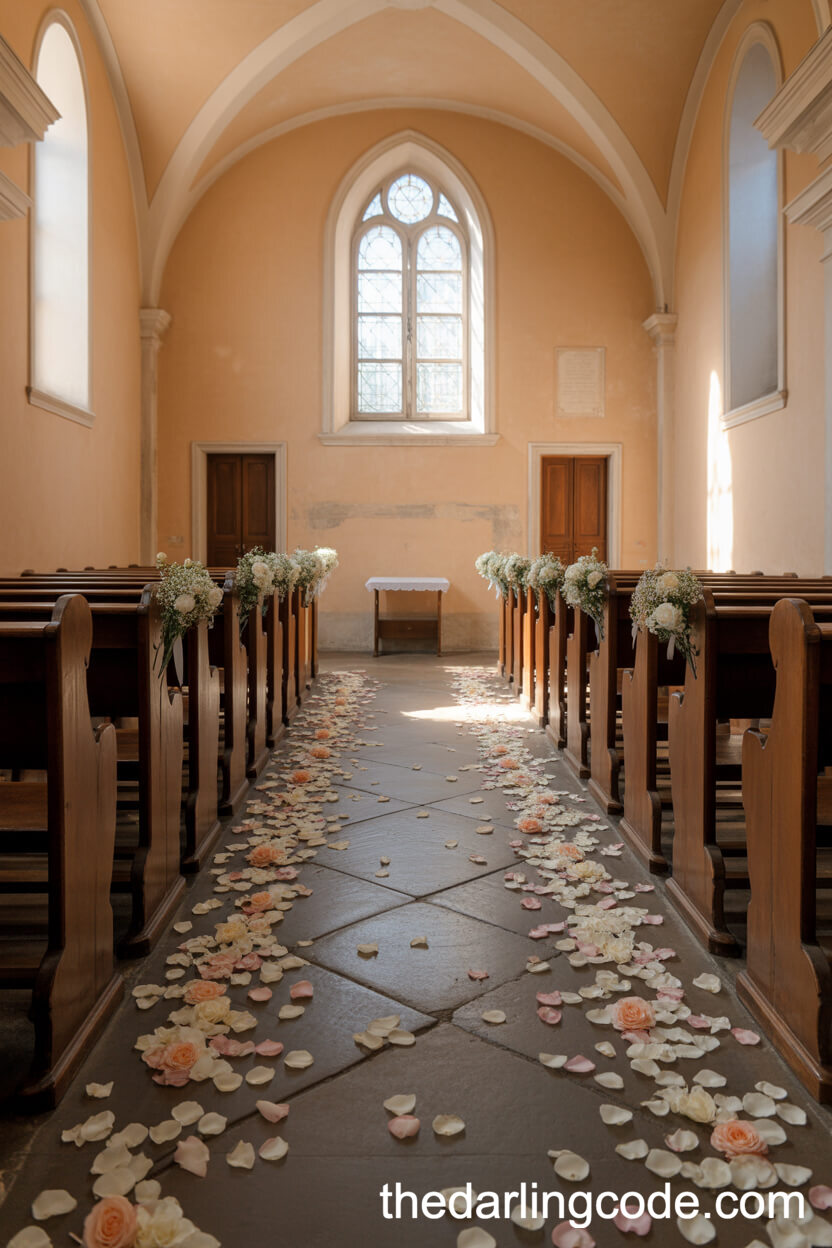 Charming Italian Chapel Ceremony Aisle