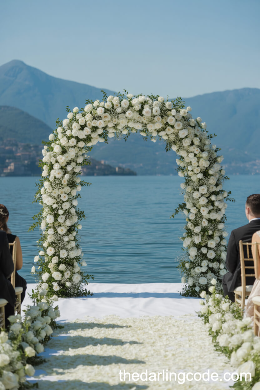 Lake Como Ceremony Arch With Florals