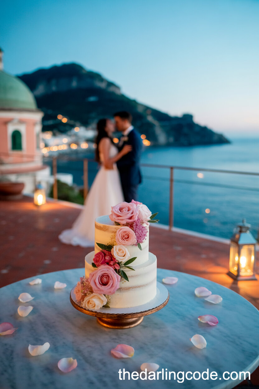 Amalfi Coast Terrace Wedding Cake Display