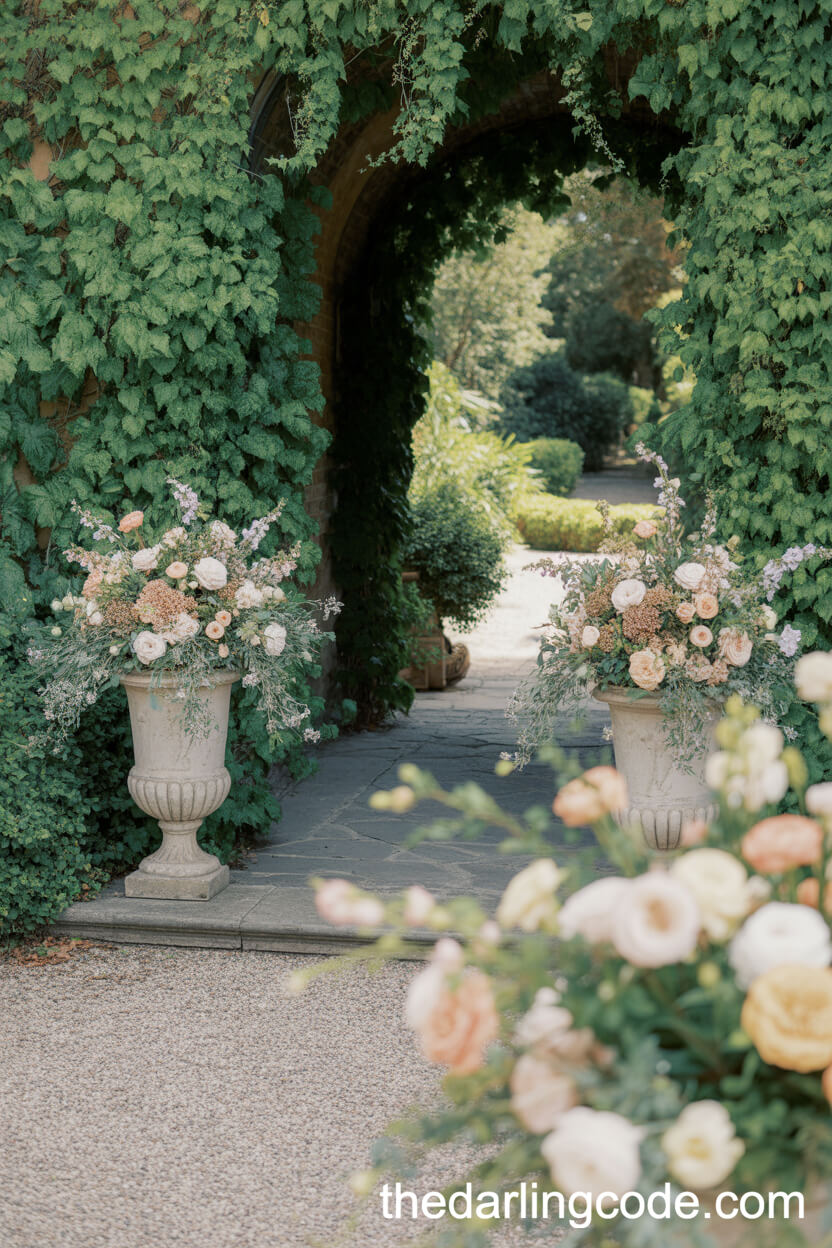 Floral-Filled Italian Garden Wedding Entrance