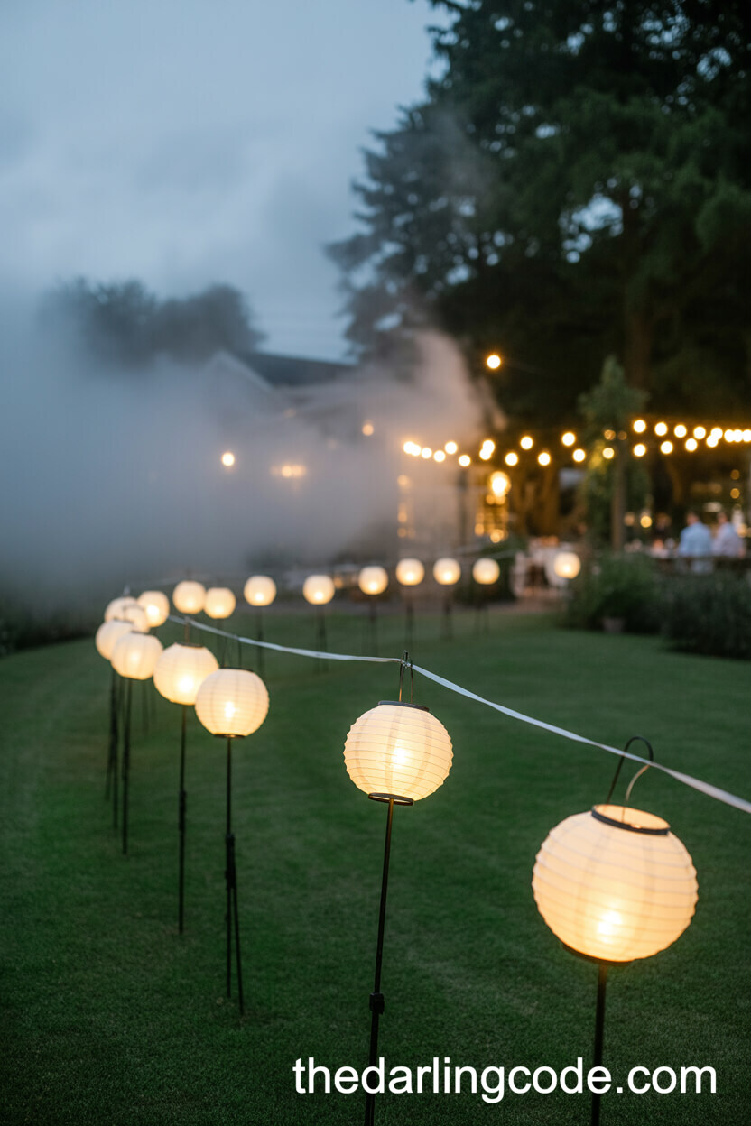 Paper Lantern Pathway Lighting For Garden Walkways