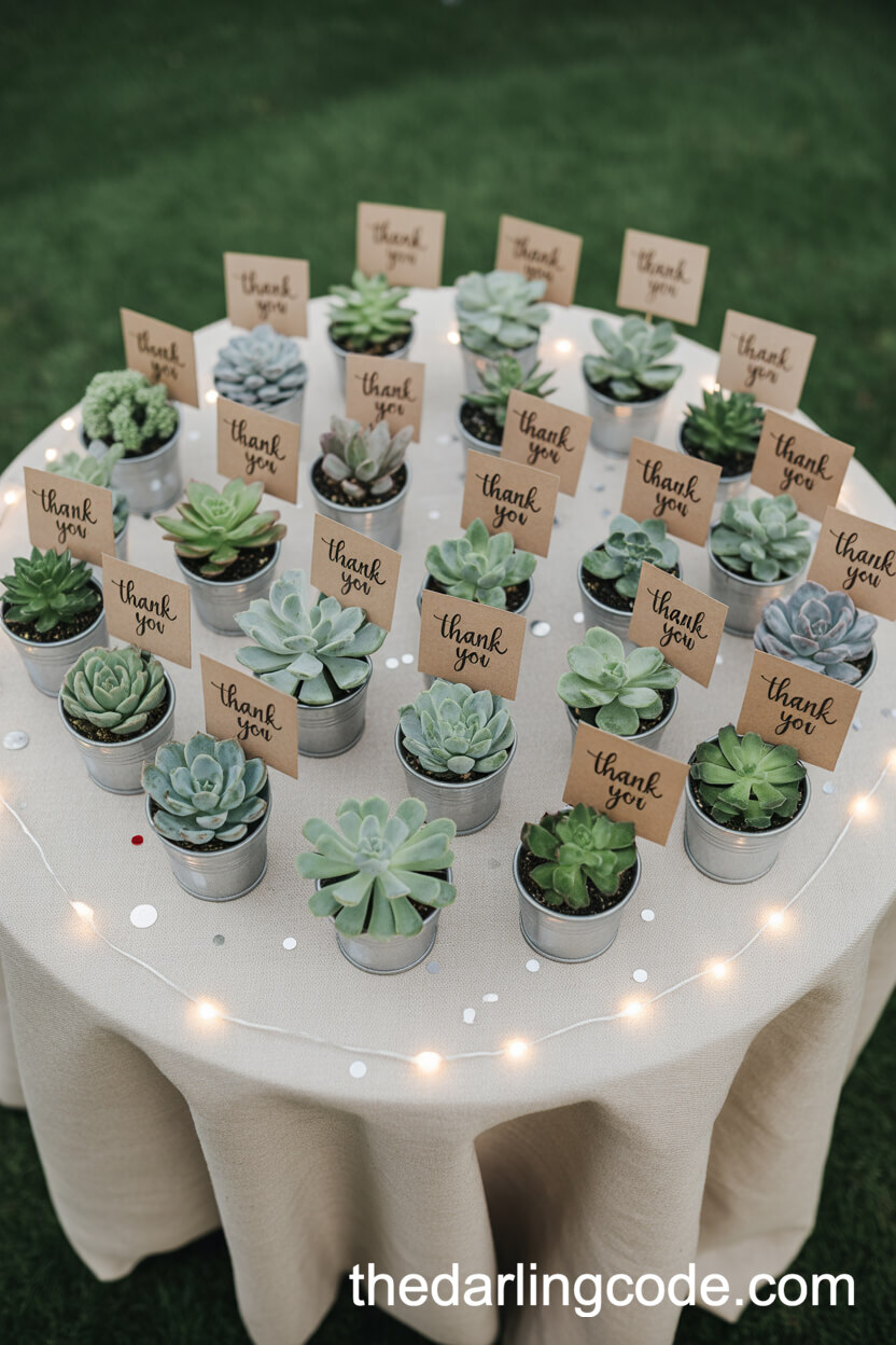 Miniature Potted Succulent Wedding Favors